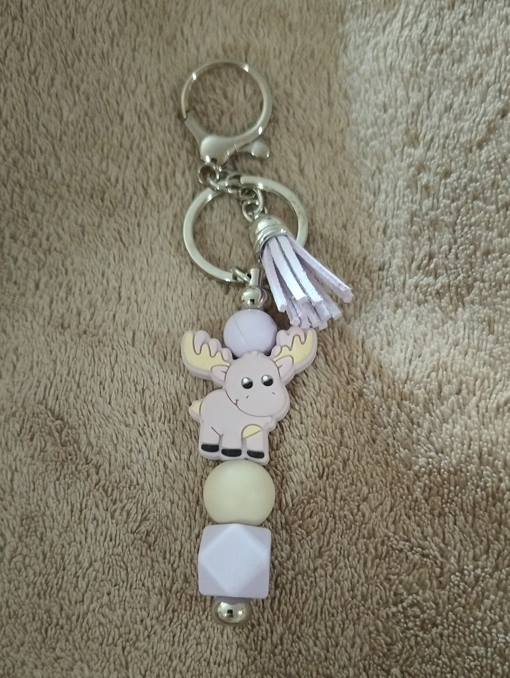 Lilac Moose Tassel Keychain